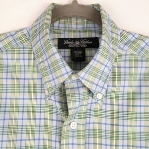 Brooks Brothers Country Club Mens Plaid Short Sleeve Button Down Shirt